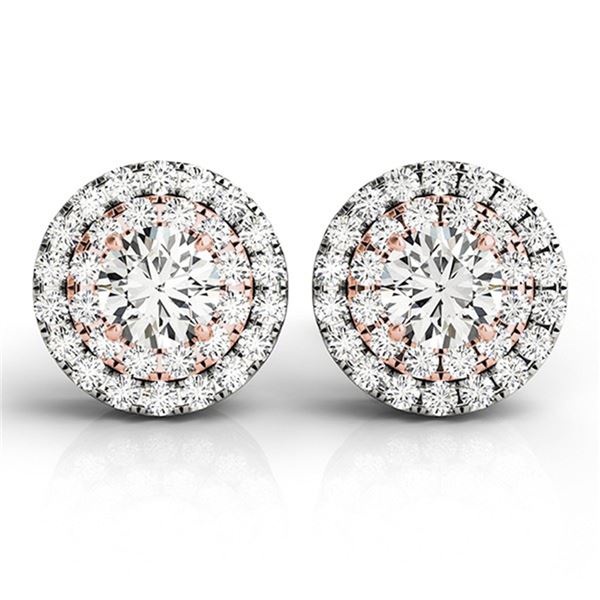 0.70 ctw Diamond Solitaire VS/SI Certified Halo 14k 2Tone Gold - REF-55H2R