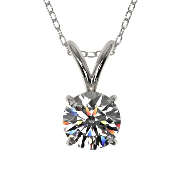 0.50 ctw Certified Quality Diamond Solitaire Necklace 10k White Gold - REF-40G8W