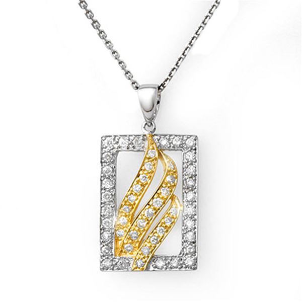0.45 ctw Certified VS/SI Diamond Necklace 10K 2-Tone 10k 2-Tone Gold - REF-28H2R