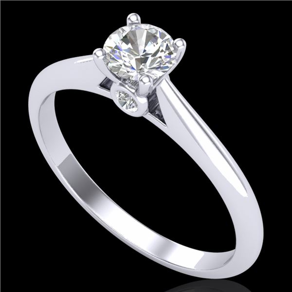 0.4 ctw VS/SI Diamond Solitaire Art Deco Ring 18k White Gold - REF-51M5G