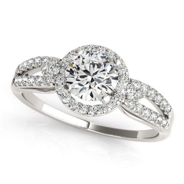 0.75 ctw Certified VS/SI Diamond Micro Pave Ring 18k White Gold - REF-89W3H