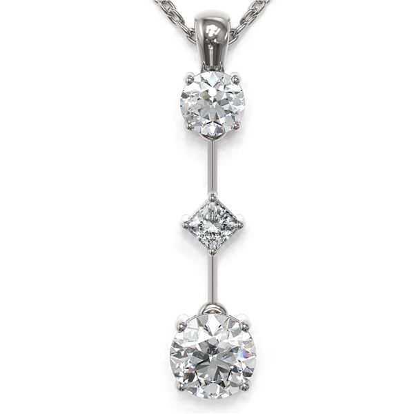1.16 ctw Diamond Designer Necklace 18K White Gold - REF-163G3W