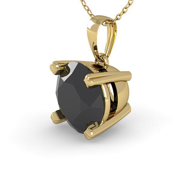 1 ctw Black Diamond Designer Necklace 14k Yellow Gold - REF-27M2G