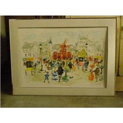 "Le Moulin Rouge" by Urbain Huchet lithograph