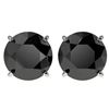 Image 1 : 4 ctw Fancy Black Diamond Solitaire Stud Earrings 10k White Gold - REF-68A8N