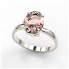 Image 2 : 2.75 ctw Morganite Designer Ring 18k White Gold - REF-39M5G