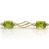 Image 2 : 7.02 ctw Peridot & Diamond Bracelet 10k Yellow Gold - REF-31W3H