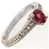 Image 2 : 0.66 ctw Pink Tourmaline & Diamond Ring 10k White Gold - REF-25H9R