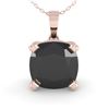 Image 2 : 3 ctw Cushion Black Diamond Designer Necklace 14k Rose Gold - REF-65Y8X