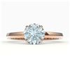 Image 1 : 2 ctw Sky Blue Topaz Designer Solitaire Engagment Ring 14k Rose Gold - REF-19H2R