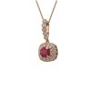 Image 1 : 2.55 ctw Certified Ruby & Diamond Victorian Necklace 14K Rose Gold - REF-100A2N