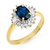 Image 1 : 1.72 ctw Blue Sapphire & Diamond Ring 10k Yellow Gold - REF-33N4F