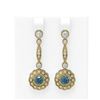 Image 1 : 2.19 ctw Intense Blue Diamond Earrings 18K Yellow Gold - REF-222X2A