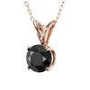 Image 2 : 0.75 ctw Fancy Black Diamond Solitaire Necklace 10k Rose Gold - REF-18H4R