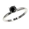 Image 2 : 0.50 ctw Fancy Black Diamond Solitaire Engagment Ring 10k White Gold - REF-19X2A