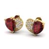 Image 1 : 2.50 ctw Garnet & Micro Pave VS/SI Diamond Earrings 10k Yellow Gold - REF-22X5A
