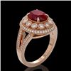 Image 2 : 4.55 ctw Certified Ruby & Diamond Victorian Ring 14K Rose Gold - REF-143X6A