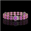 Image 2 : 15.62 ctw Amethyst & Diamond Bracelet 14K Rose Gold - REF-254G5W