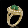 Image 2 : 5.12 ctw Certified Emerald & Diamond Victorian Ring 14K Yellow Gold - REF-178M2G