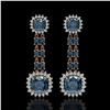 Image 1 : 20.04 ctw London Topaz & Diamond Earrings 14K Rose Gold - REF-239H8R