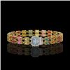 Image 1 : 19.34 ctw Sapphire & Diamond Bracelet 14K Yellow Gold - REF-236K4Y