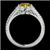 Image 2 : 1.5 ctw Certified SI/I Fancy Intense Yellow Diamond Ring 10k White Gold - REF-190R9K