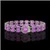 Image 1 : 24.82 ctw Amethyst & Diamond Bracelet 14K White Gold - REF-218X2A