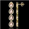 Image 2 : 10.4 ctw Morganite & Diamond Micro Pave Halo Earrings 10k Yellow Gold - REF-259F3M