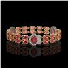 Image 2 : 17.79 ctw Tourmaline & Diamond Bracelet 14K Yellow Gold - REF-290H5R