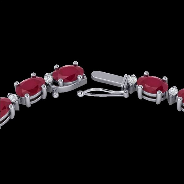 71.85 ctw Ruby & VS/SI Certified Diamond Eternity Necklace 10k White Gold - REF-563A6N