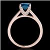Image 2 : 1.5 ctw SI Certified Fancy Blue Diamond Solitaire Ring 10k Rose Gold - REF-132M3G