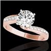 Image 1 : 1.15 ctw Certified Diamond Bypass Solitaire Ring 10k Rose Gold - REF-184R3K