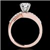 Image 2 : 1.15 ctw Certified Diamond Bypass Solitaire Ring 10k Rose Gold - REF-184R3K