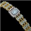 Image 2 : 21.86 ctw Aquamarine & Diamond Bracelet 14K Yellow Gold - REF-318H2R