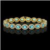 Image 1 : 14.82 ctw Swiss Topaz & Diamond Micro Pave Halo Bracelet 10k Yellow Gold - REF-263N6F