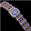 Image 2 : 24.18 ctw Tanzanite & Diamond Bracelet 14K Rose Gold - REF-318F2M