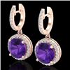 Image 1 : 4 ctw Amethyst & Micro Pave VS/SI Diamond Designer 14k Rose Gold - REF-78Y2X