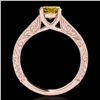 Image 2 : 1.32 ctw Certified SI/I Fancy Intense Yellow Diamond Ring 10k Rose Gold - REF-184F3M