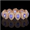 Image 1 : 50.04 ctw Tanzanite & Diamond Victorian Bracelet 14K Rose Gold - REF-2636M4G