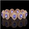 Image 2 : 50.04 ctw Tanzanite & Diamond Victorian Bracelet 14K Rose Gold - REF-2636M4G