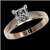 Image 2 : 1.25 ctw Certified VS/SI Quality Princess Diamond Ring 10k Rose Gold - REF-304K6Y