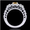 Image 3 : 2.16 ctw Intense Fancy Yellow Diamond Art Deco Ring 18k White Gold - REF-270N9F