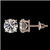 Image 2 : 2.03 ctw Certified Quality Diamond Stud Earrings 10k Rose Gold - REF-256N3F