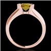 Image 2 : 1 ctw Certified SI/I Fancy Intense Yellow Diamond Ring 10k Rose Gold - REF-177W3H