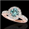 Image 1 : 1.75 ctw SI Certified Fancy Blue Diamond Halo Ring 10k Rose Gold - REF-163H6R