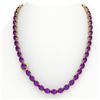 Image 3 : 72 ctw Amethyst & VS/SI Diamond Micro Pave Necklace 14k Yellow Gold - REF-281H8R