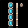 Image 2 : 18.99 ctw Swiss Topaz & Diamond Micro Pave Halo Earrings 10k Rose Gold - REF-184Y4X