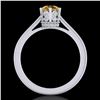 Image 3 : 0.81 ctw Intense Fancy Yellow Diamond Art Deco Ring 18k White Gold - REF-127H3R