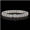 Image 2 : 10.8 ctw Princess Cut Diamond Micro Pave Bracelet 18K White Gold - REF-923A9N