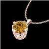 Image 2 : 0.85 ctw Intense Fancy Yellow Diamond Art Deco Necklace 18k Rose Gold - REF-109Y3X